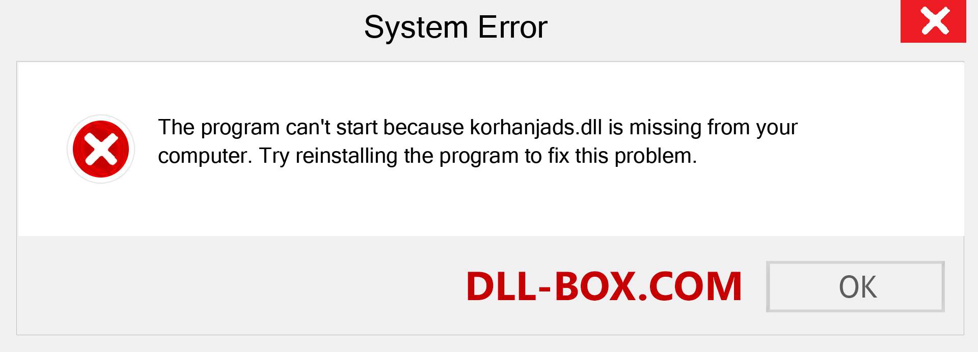  korhanjads.dll file is missing?. Download for Windows 7, 8, 10 - Fix  korhanjads dll Missing Error on Windows, photos, images